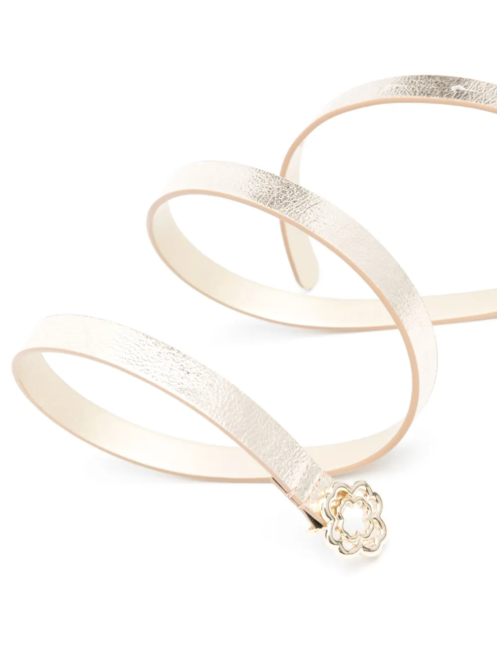 Maje Clover smalle leren riem - Goud