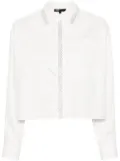 Maje beaded-collar cropped shirt - White