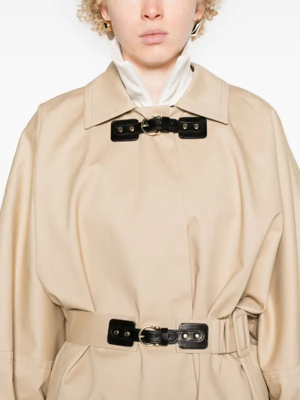 Maje Belted Trench Coat Neutrals FARFETCH AO