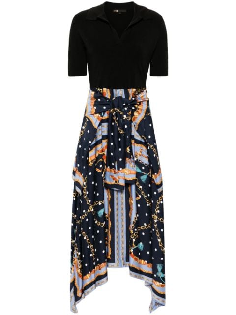 Maje chain-print draped midi dress