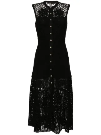 ★MAJE★クロシェニット マキシドレス Maje クロシェニット マキシドレス | ブラック | FARFETCH JP