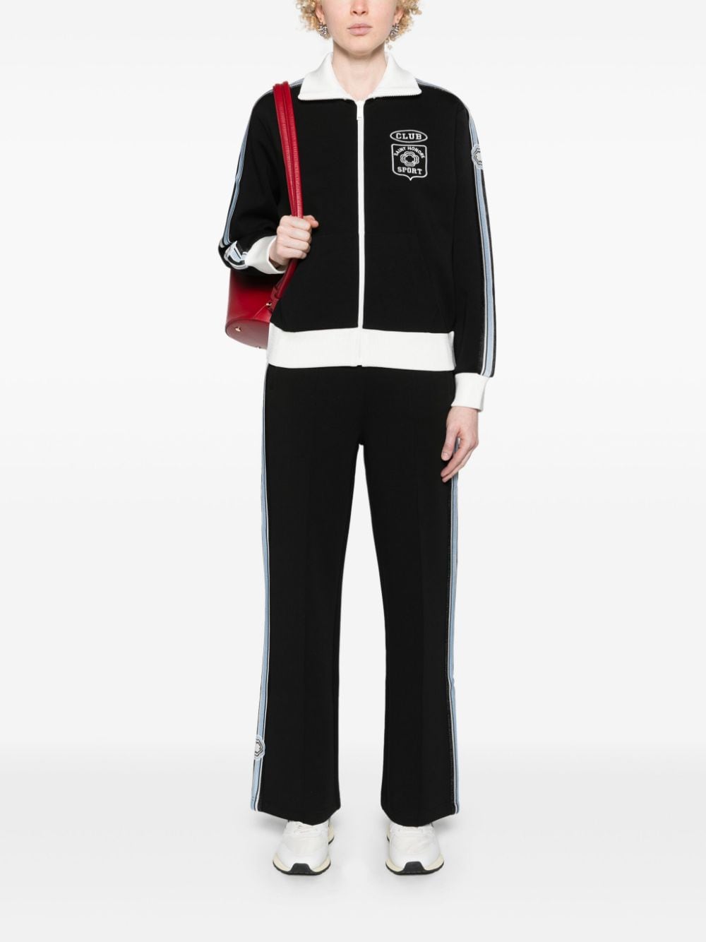 MAJE LOGO-EMBROIDERED ZIP-UP SWAETSHIRT 