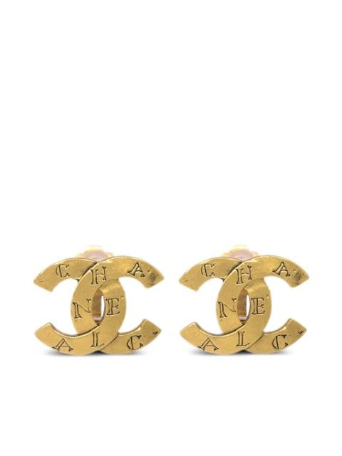 CHANEL Pre-Owned 1999 gold plated CC clip-on earrings
