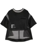 Undercover tulle-panelled T-shirt - Black