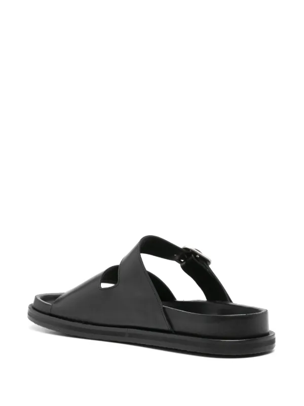 Studio Nicholson ダブルストラップ レザーサンダル | ブラック  