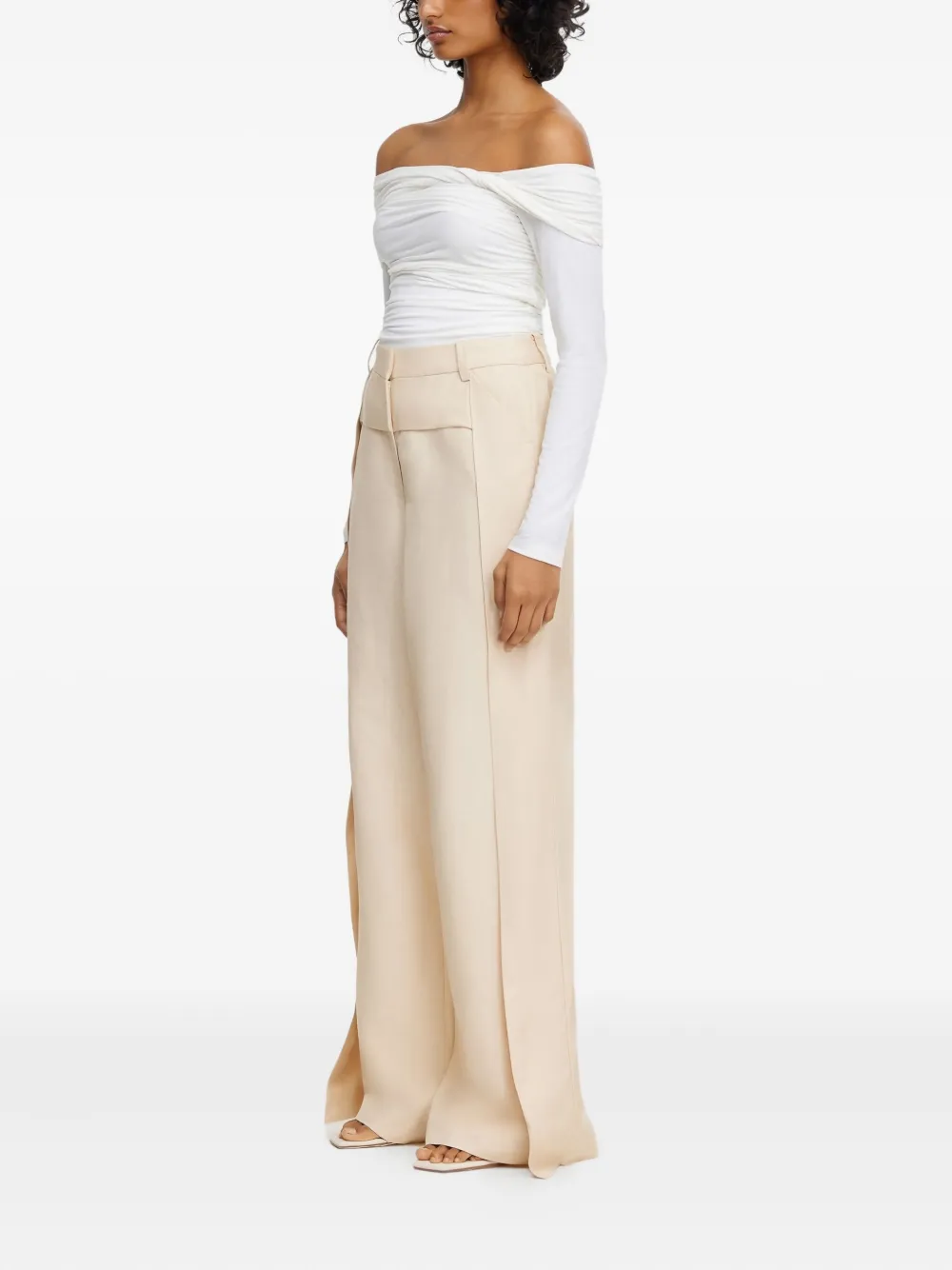 Acler draped-panelled palazzo pants - Beige