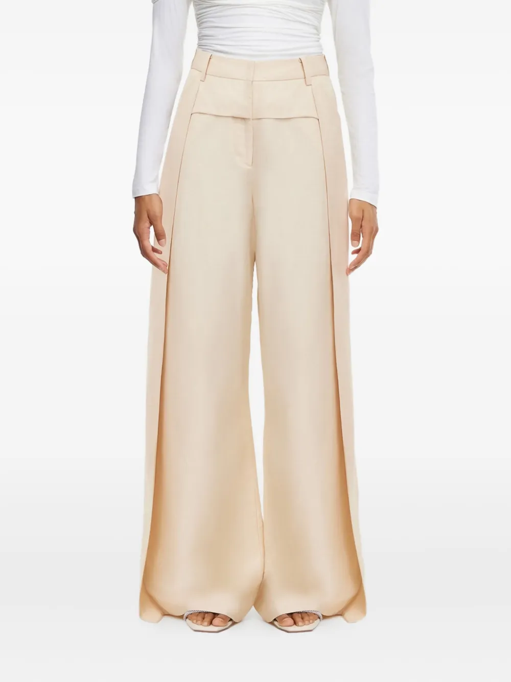 Acler Draped-panelled Palazzo Pants In Neutral