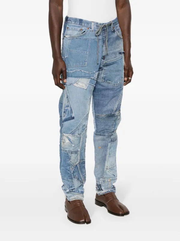 パンツ GREG LAUREN DARK DISTRESSED DENIM LOUNGE Distressed Denim 34 Lounge in Dark Blue – SVRN