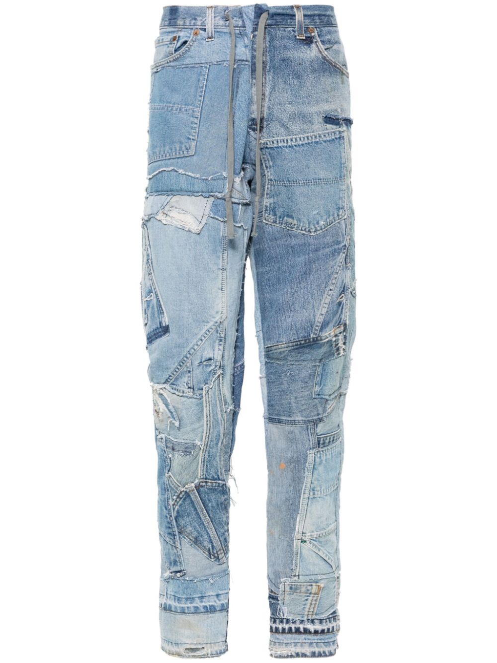 Shop Greg Lauren Patchwork-design Jeans In Blue