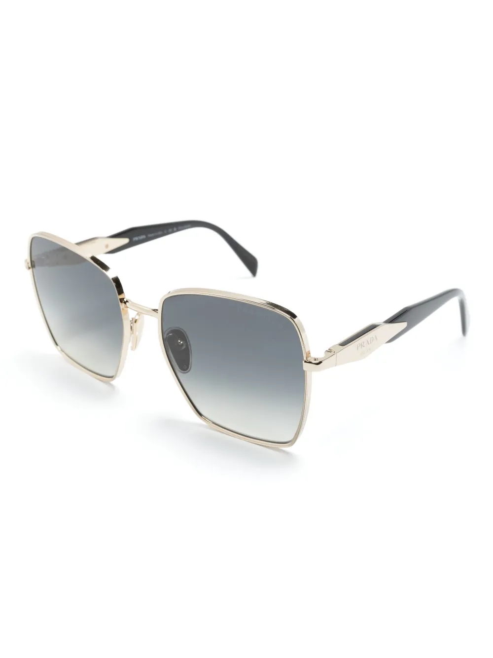 Shop Prada Spr64z Square-frame Sunglasses In Gold