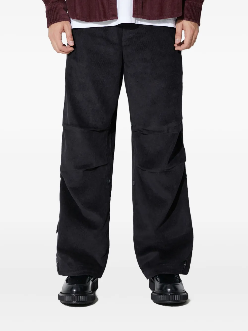 Maharishi corduroy cargo trousers Zwart