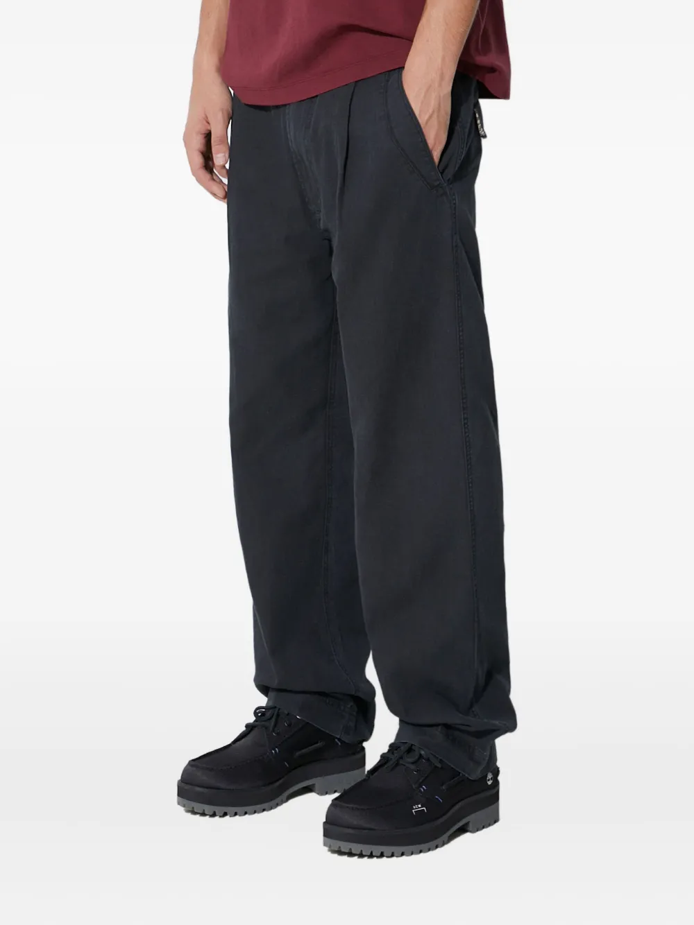 Maharishi pleated chino trousers Zwart