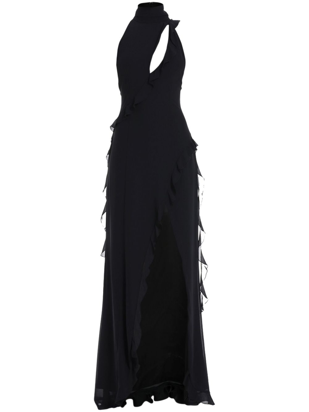De La Vali Parfait Chiffon Gown In Black