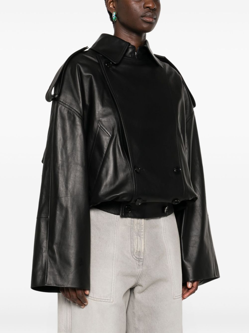 LOEWE puffball-design lambskin jacket Women