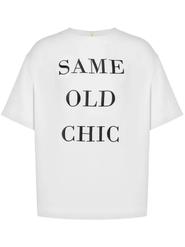 Moschino Slogan-print Zip-up T-shirt in White