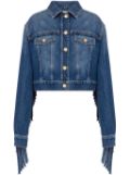 Moschino fringed denim jacket - Blue