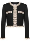 Moschino faux pearl-embellished virgin wool blazer - Black
