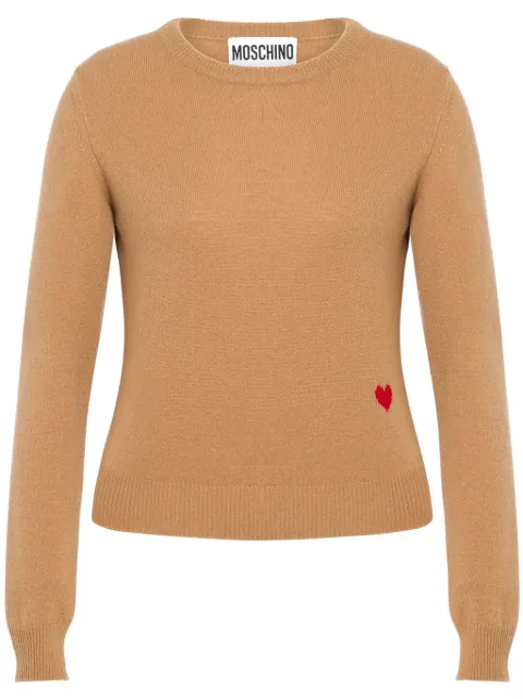 Moschino heart-motif crew-neck jumper 