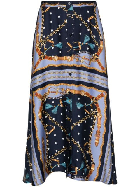 Maje chain-link print midi skirt