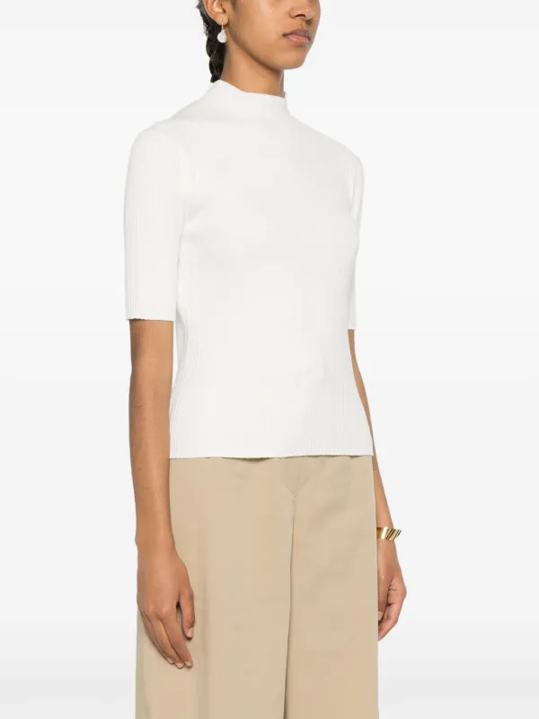 Maje ribbed-knit Top White FARFETCH UK
