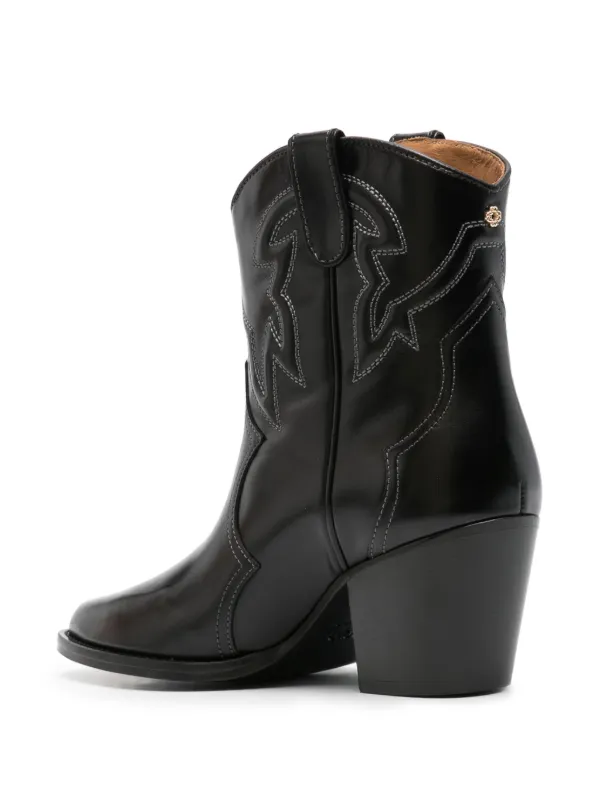 Maje 65mm Leather Cowboy Boots Black FARFETCH AO