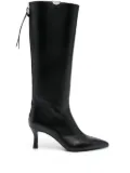 Maje 75mm leather boots - Black