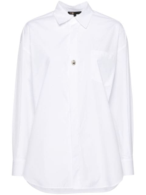 Maje crystal-embellished poplin shirt