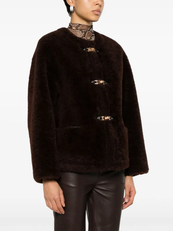 Maje faux fur Coat Brown FARFETCH AZ