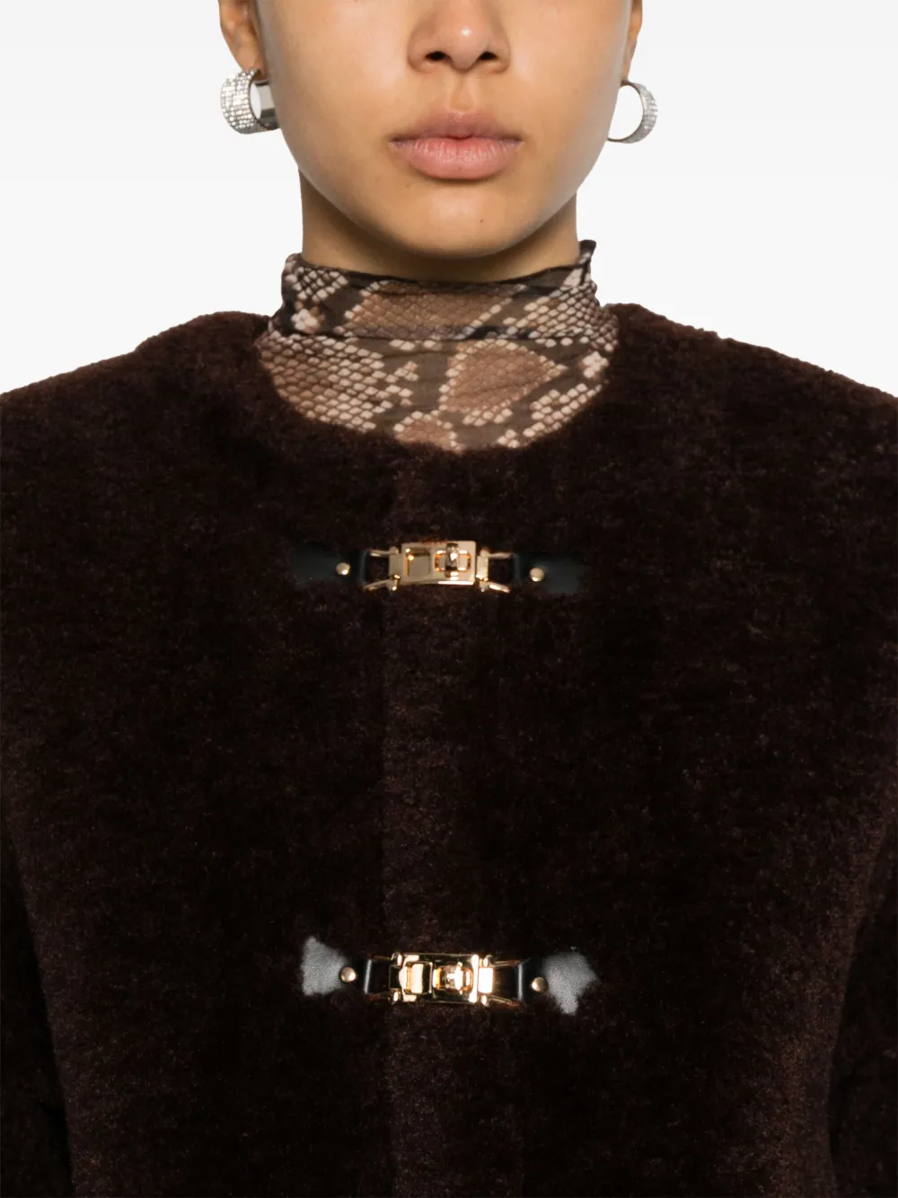Maje faux fur Coat Brown FARFETCH IE