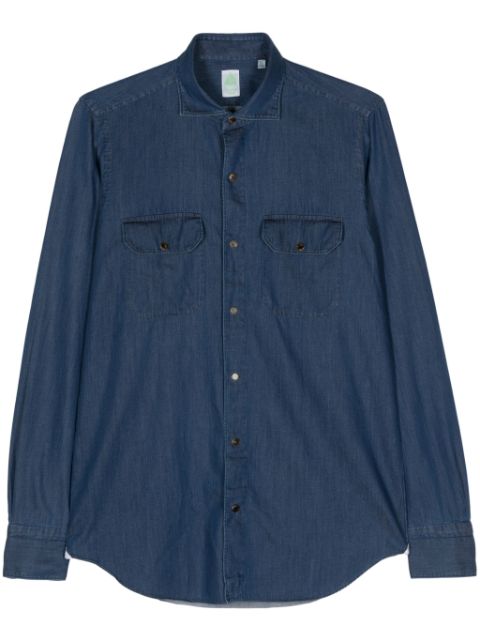 Finamore 1925 Napoli press-stud chambray shirt