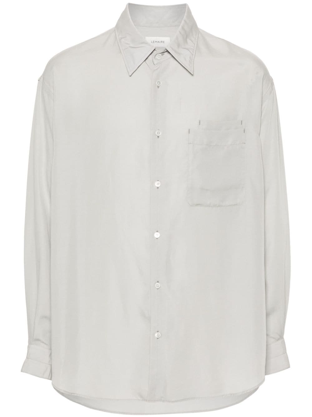 LEMAIRE Lyocell shirt met dubbele zak Grijs