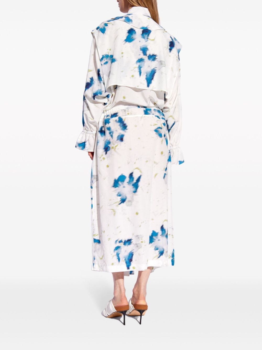 Shop Lemaire Floral-print Layered Shirtdress In White