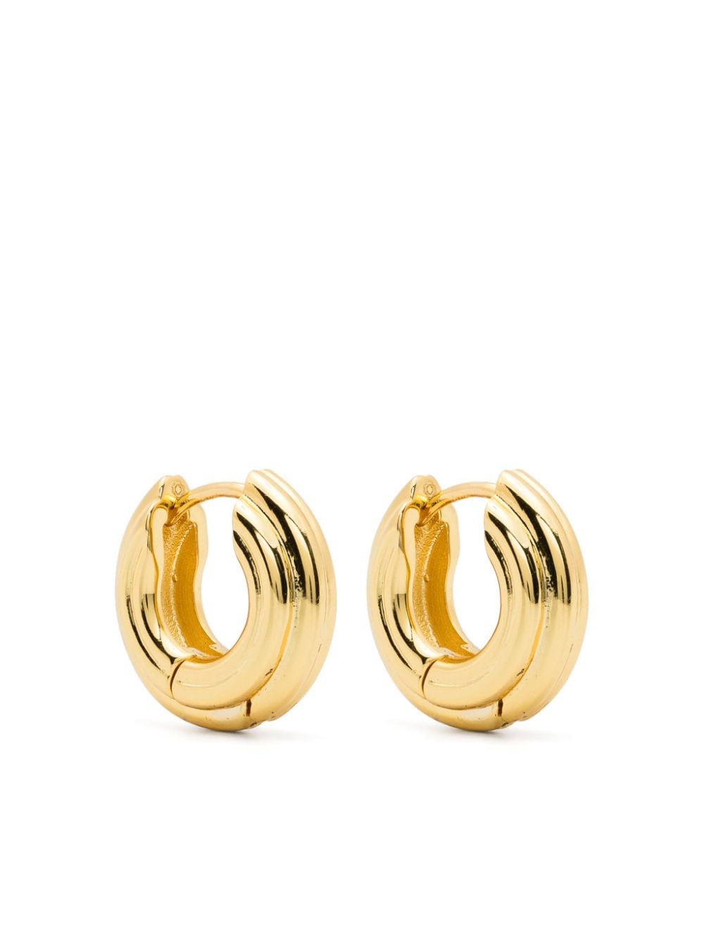 Maje Embossed Hoop Earrings In Gold
