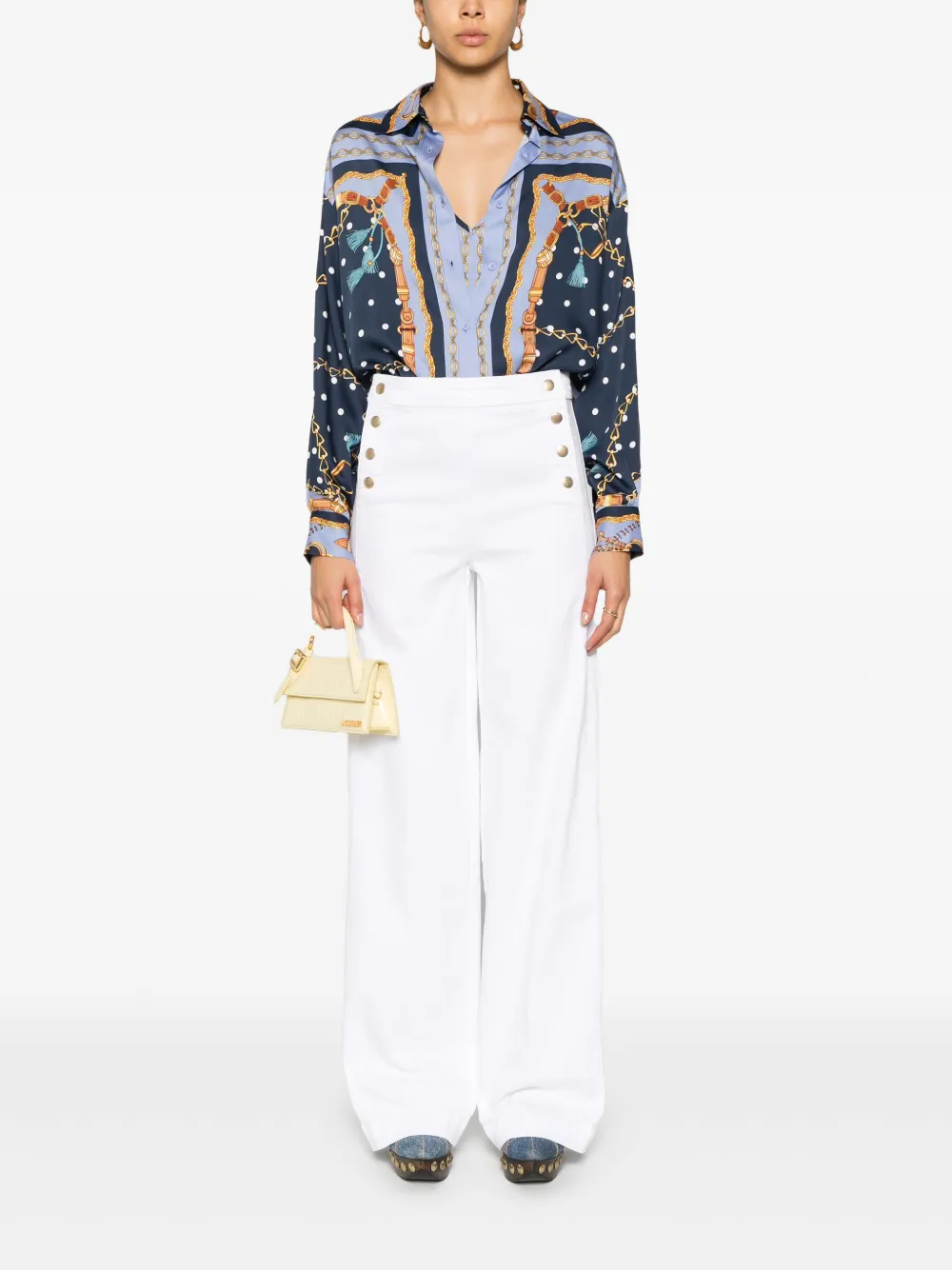Cheap Maje satin-effect patterned shirt Women