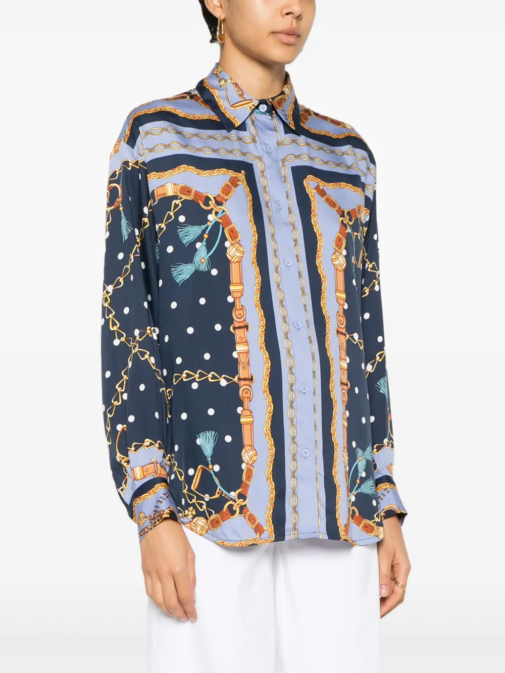 Cheap Maje satin-effect patterned shirt Women