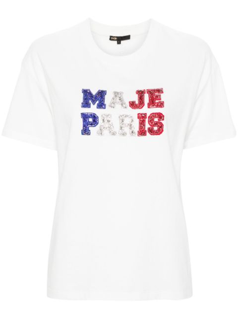 Maje Paris crystal-embellished T-shirt Women