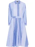 Maje striped patchwork midi dress - Blue