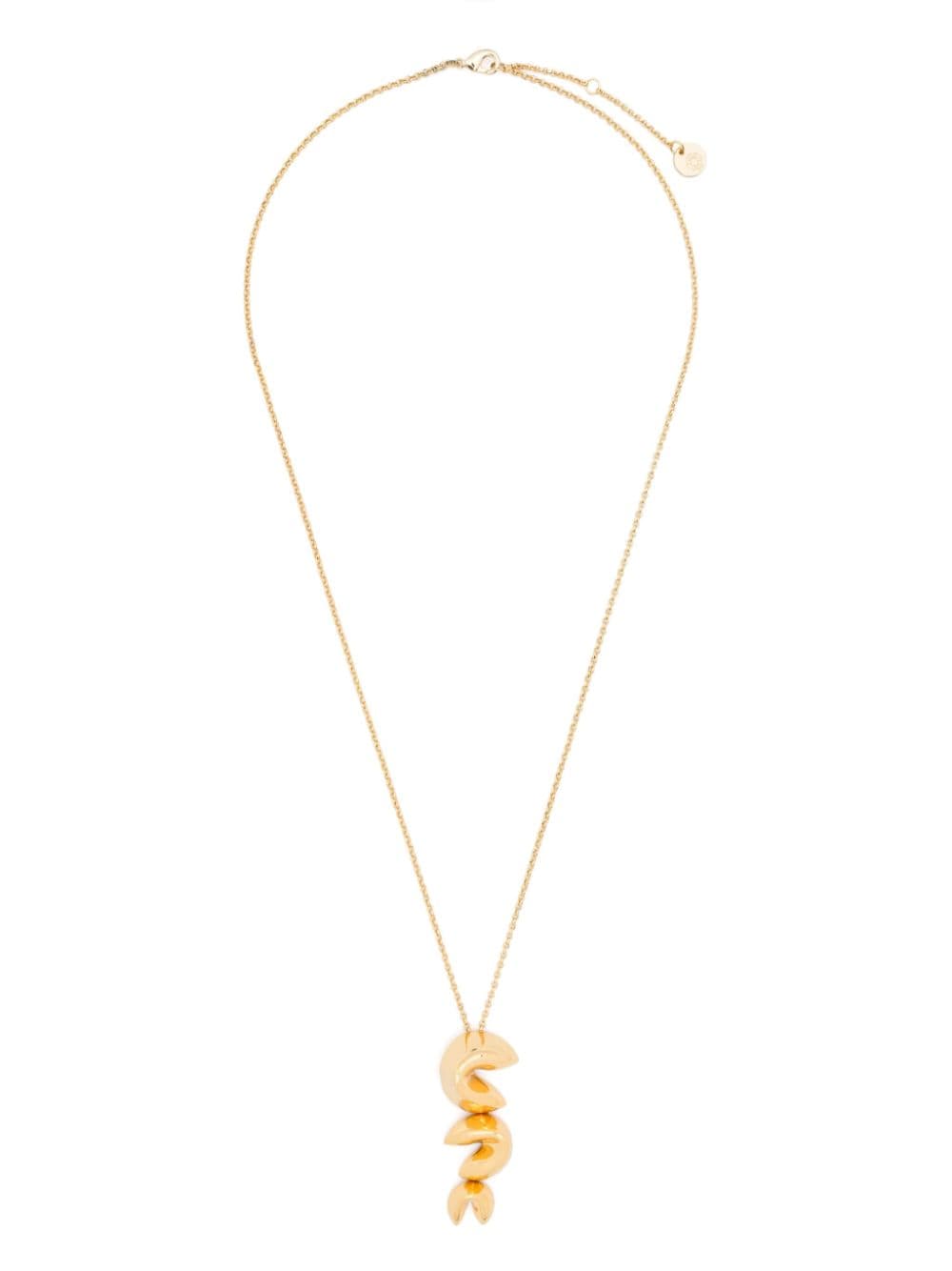 Maje Fortune-cookie Pendant Necklace In Gold