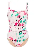 Evarae Cassandra abstract-print swimsuit - White