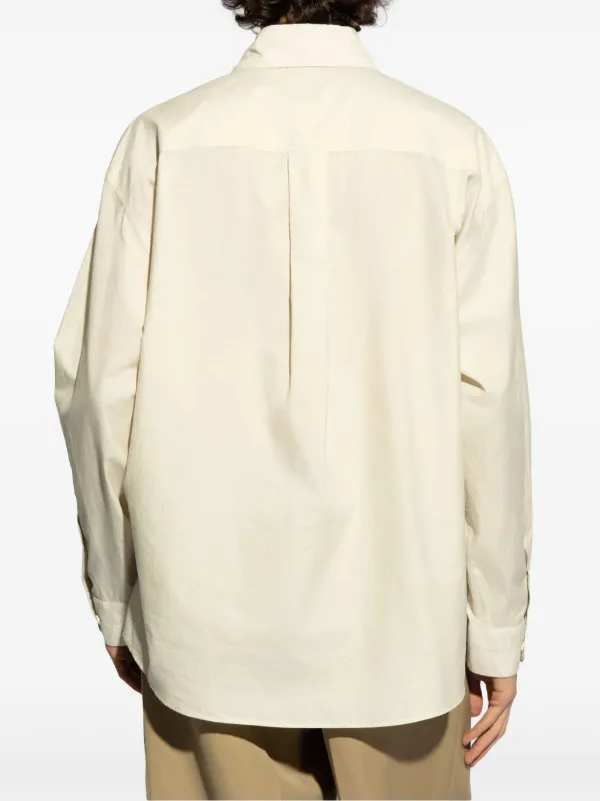 LEMAIRE long-sleeve cotton-silk Shirt | Neutrals | FARFETCH