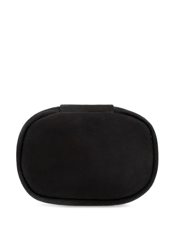 Balenciaga logo-embroidered Velvet Clutch Bag | Black | FARFETCH