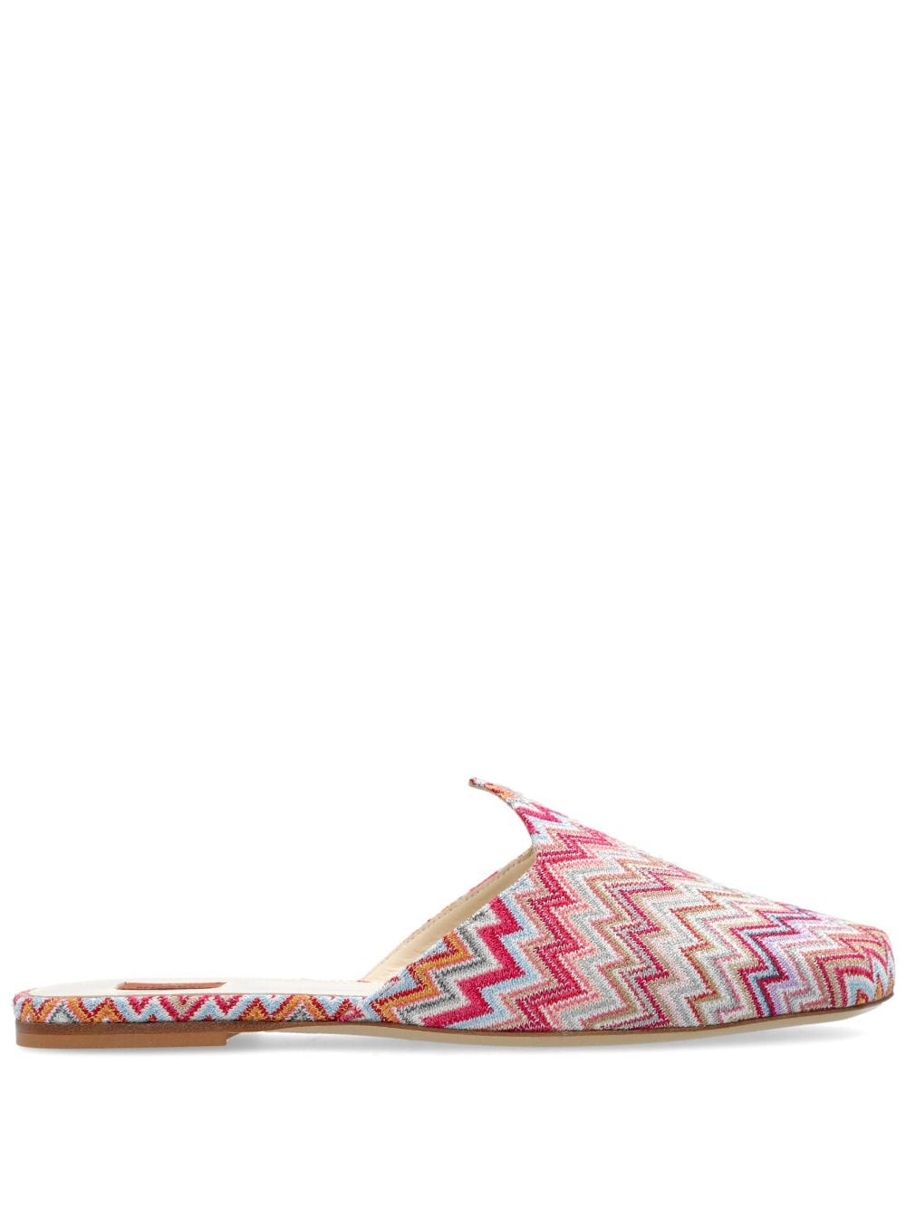 Missoni Zigzag-woven Flat Mules In Pink