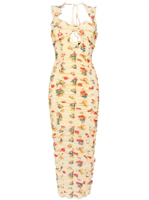 De La Vali Pampapato floral-print midi dress