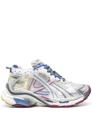 靴 BALENCIAGA Runner vintage silver Balenciaga Upper Mesh Rubber Metallic Runner in Silver/Grey