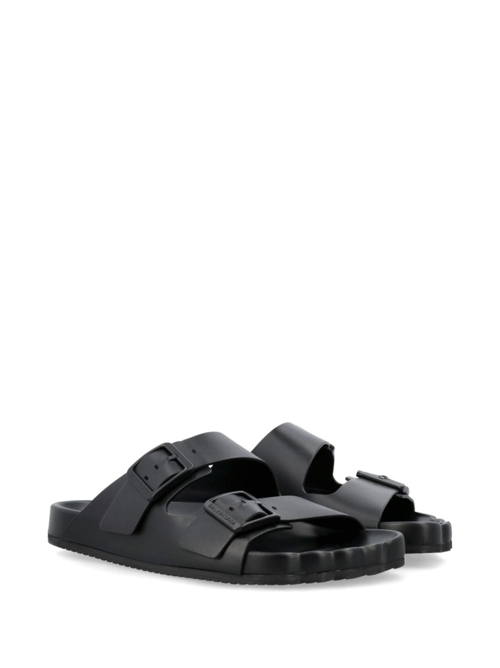 Shop Balenciaga Sunday Buckled Sandals In Black