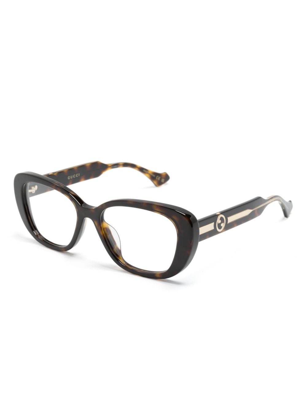 Shop Gucci Cat-eye Frame Glasses In Brown