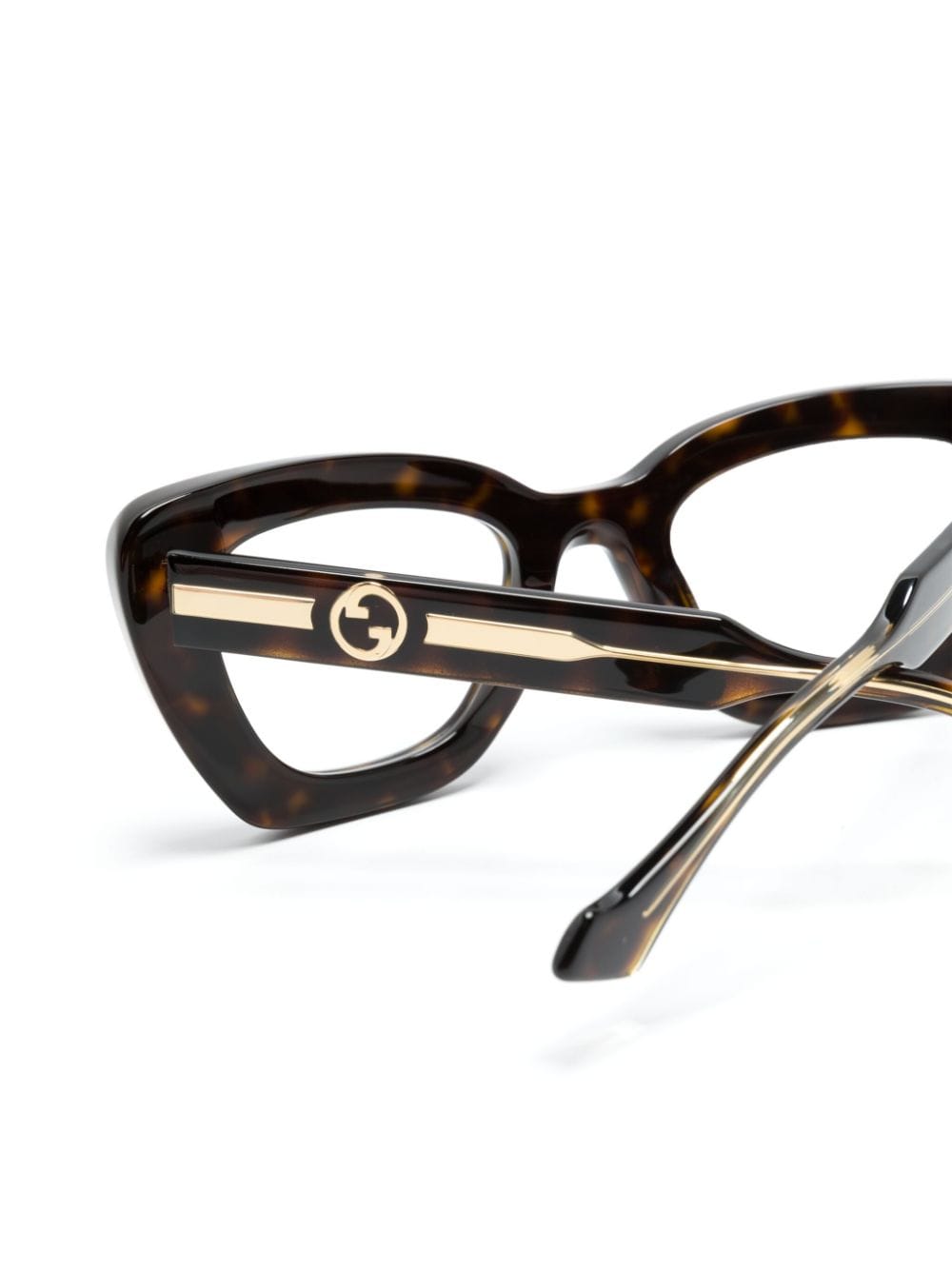 Shop Gucci Interlocking G Cat-eye Glasses In Brown