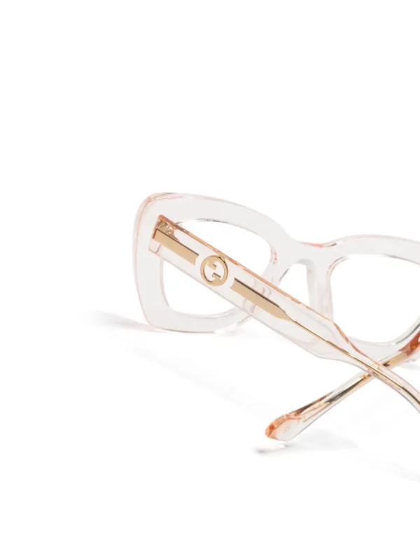 Gucci pink clear glasses best sale