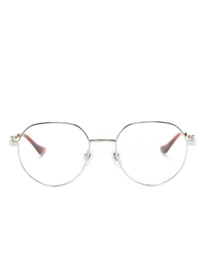 Cartier Eyewear オーバル眼鏡フレーム | シルバートーン | FARFETCH JP