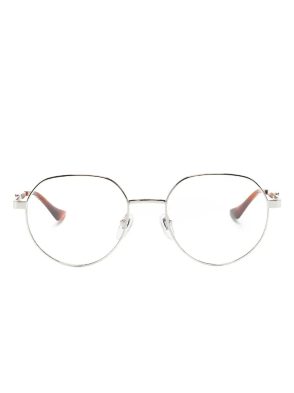 Gucci round frame metal glasses on sale